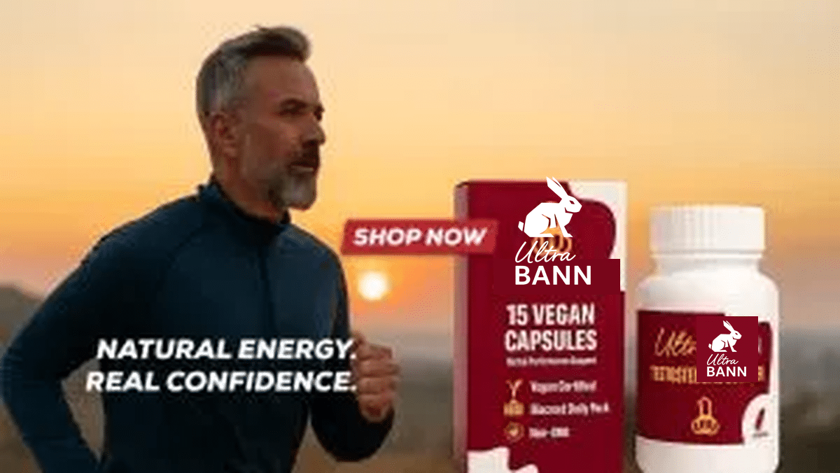 Ultrabann new logo with a man running