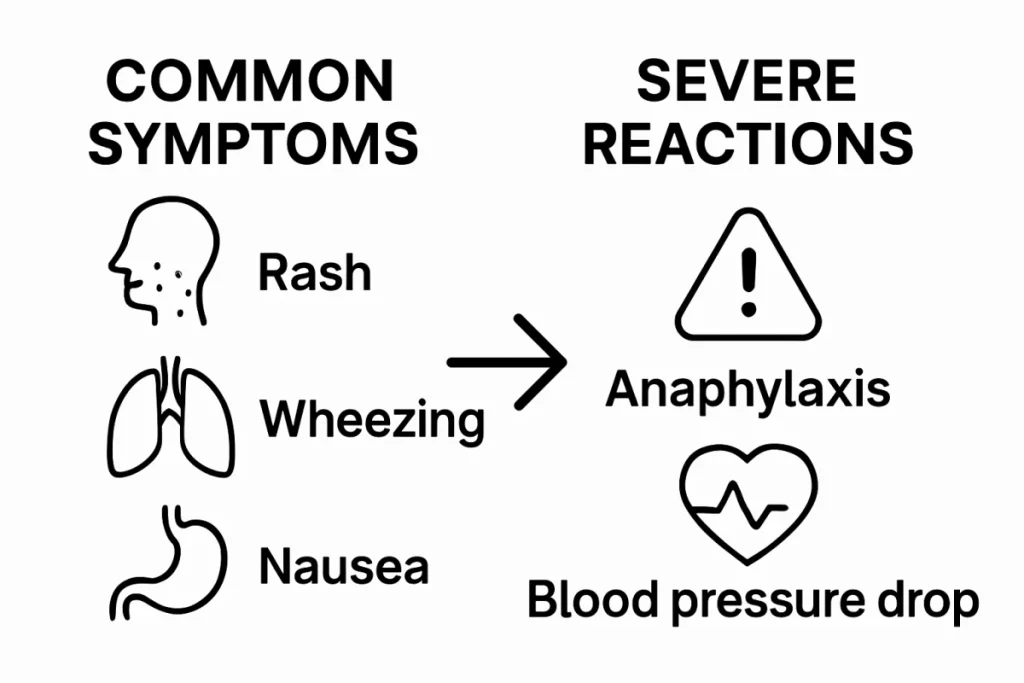 Ultra Bann Infographic comparing mild and severe allergic reactions to herbal supplements