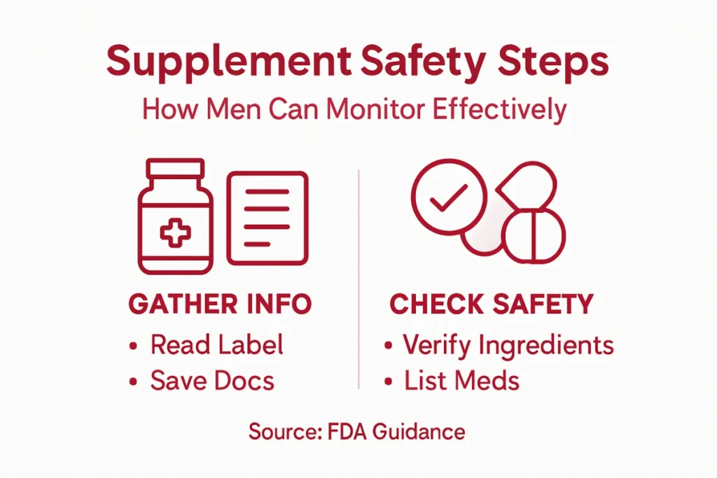 Ultra Bann Infographic showing supplement safety steps overview