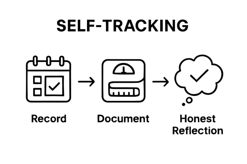 Ultra Bann Infographic showing three steps for self-assessment in men's weight management